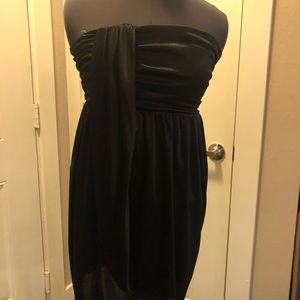 Black strapless dress